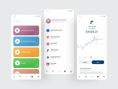 Market trade animation banking design graph illustration logo minimal sbi stock trading typography ui ux