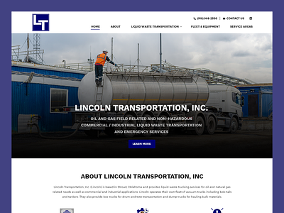 Lincoln Transportation // Web Design liquid waste transportation service transportation web design trucking trucking web design waste transportation waste transportation web design
