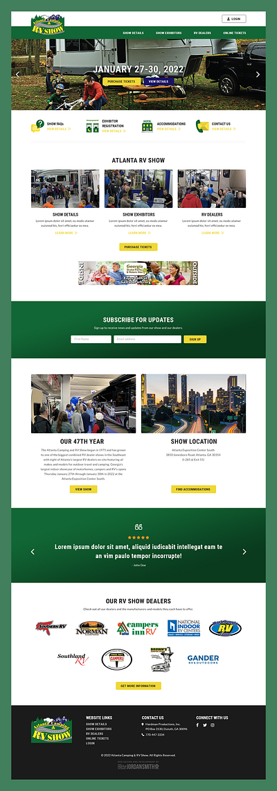 Atlanta RV Show // Web Design event event web design rv rv show rv web design