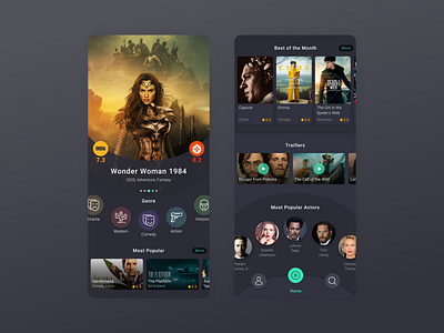 VOD App app app design cinema dark design film interface movies movies app series tv ui ux video video on demand vod