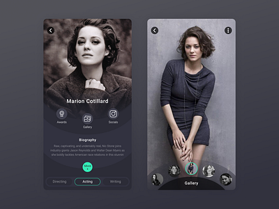 Artist Page VOD app app design artist artist page cinema dark design film interface movie movie app series streaming tv ui ux video on demand vod