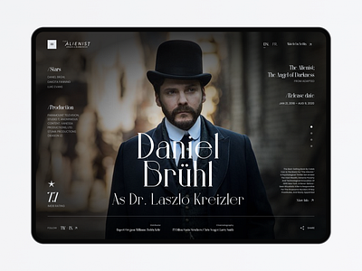 The Alienist: Dr. Laszlo Profile 一 UI Concept amazon anime artist dr laszlo film films hbo movie movie app movie art movie poster movies netflix netflix and chill popular the alienist tv series tv show tv shows youtube