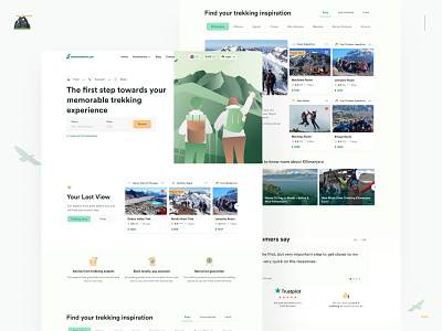 Bookatrekking 2.0 design at a glance 🏔 branding design graphic design green illustration indonesia indonesian landing page minimalist mountain trekking ui whitespace