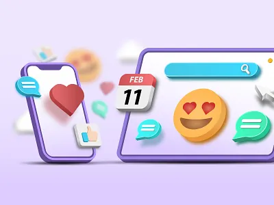 3D or 2D? 3d visual dashboard illustration social media