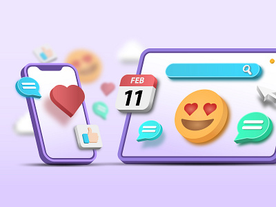 3D or 2D? 3d visual dashboard illustration social media