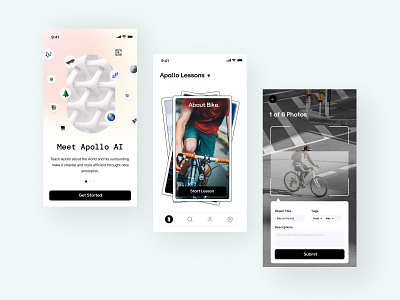 Apollo AI - Daily 07 - Artificial Intelligence Apps ai apps artificial design illustration ios logo minimalism mobile product design ui ux