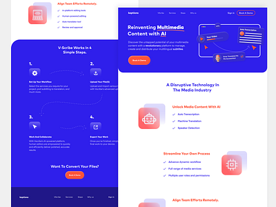 Kaptions. automation convert landing page product design ui ux