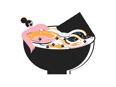 Ramen Time editorial editorial illustration food illustration illustrator japan minimal ramen vector