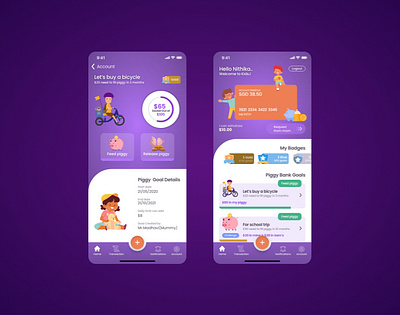 Kids Banking App app design illustration ui ux