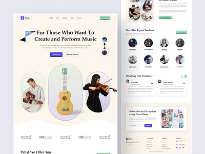 Website UI Design 3d animation best design branding clean design design education website elearning website graphic design illustration logo music school website music website ui ui case study ui design uiuxdesign ux design web design website ui design