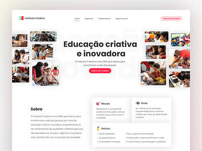 Instituto Criativo: Non-governmental organization - LP UI branding design digital flat graphic design hot site landing page minimal site ui user experience ux website