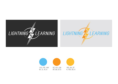 Lightning Learning Logo branding design icon logo typography vector