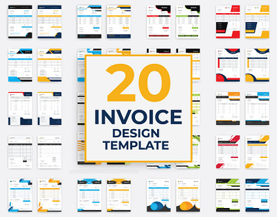 Invoice Design agency branding bundle business cmyk corporate design design set invoice invoice design invoice project vector