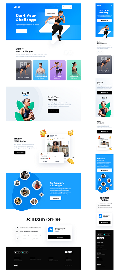 Fitness Website and App UI app design mobile ui ux website design