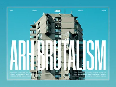 ARH BRUTALISM architecture design digitalbutlers fonts graphic design inspiration minimal typography ui ui design user interface ux ux design uxdesign web webdesign