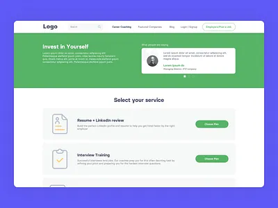 Job Search Platform - Career Coaching career career coaching clean dashboard design find job illustration interface job job listing job platform job seach job site profession services ui ux web webapp website