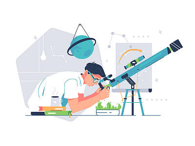 Astronomy astronomy background branding business cartoon character design illustration logo person ui vector