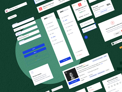 Devi-Health Components - Health recruitment app branding components dailyui design design system graphic design landing page logo mobile app design