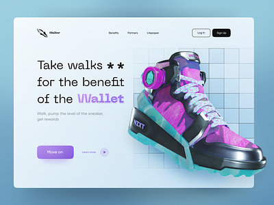 Walker NFT Game concept 3d animation art blender concept design digital figma game graphic design interface metaverse motion graphics nft shoes stepn typography ui uiux web 3.0