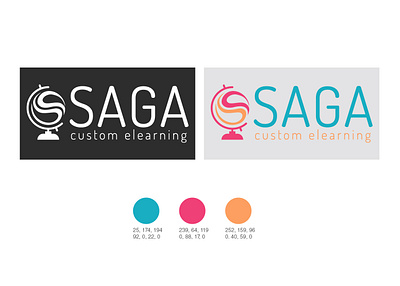 SAGA eLearning Logo branding design icon illustration logo typography vector