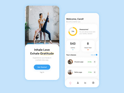 Yoga App app app design clean design figma iphone mobile ui ui ux ui design uidesign ux white