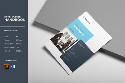 HR / Employee Handbook Template agency business clean company corporate creative employee booklet employee guide employee guidelines employee handbook employee handbook design employee onboarding handbook template human resources indesign template marketing ms word professional resources welcome book