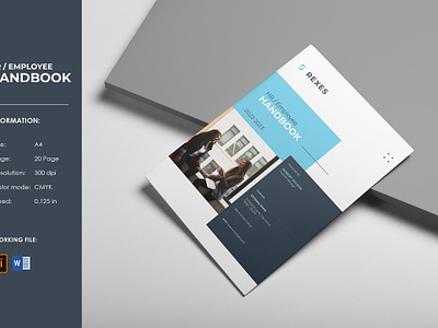 HR / Employee Handbook Template agency business clean company corporate creative employee booklet employee guide employee guidelines employee handbook employee handbook design employee onboarding handbook template human resources indesign template marketing ms word professional resources welcome book