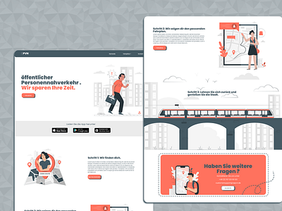 Landing Page / Public Transportation App app applicatioon cta design isometric landing page publich transportation services ui ux website