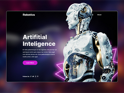 Robot Assistance Web Design 3d branding design illustration landing page design logo motion graphics robot robotics typography ui uidesign ux website design webui