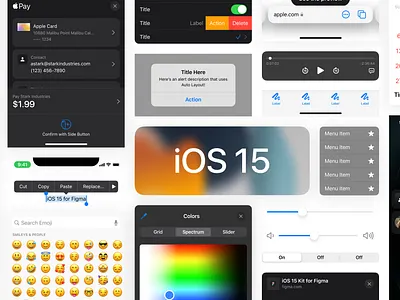 iOS 15 UI Kit for Figma apple controls design system figma interface ios iphone kit preview ui
