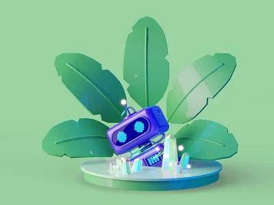 Wandering, wondering 3d blender blender 3d character creativity creator design green illustration purple robot sci fi space