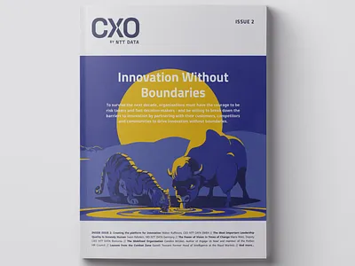 Printed version of CXOMag magazine. animal art bison business cover cover art cxomag design digitalart drawing illustration illustrator lion magazine print printed vector