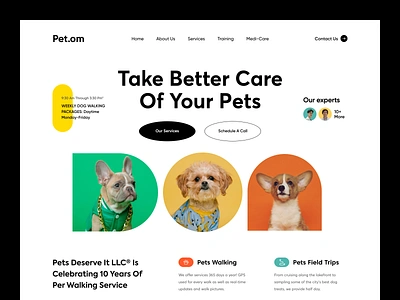 Pet Care Website design header header design home page landing landing page pet pet care pet website petcare uidesign uiux userinterface web design web header web page web site website