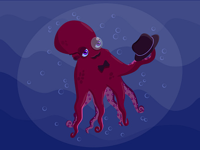 octopus concept art illustration vector