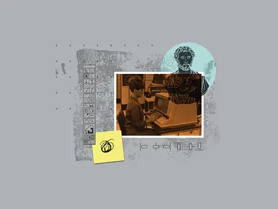 Banner for landing page banner collage illustration