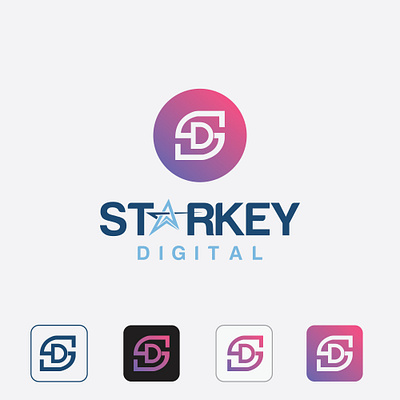 STARKEY DIGITAL Logo 3d animation branding business logo creative logo custom logo design design logo fashion logo graphic design illustration logo motion graphics ui