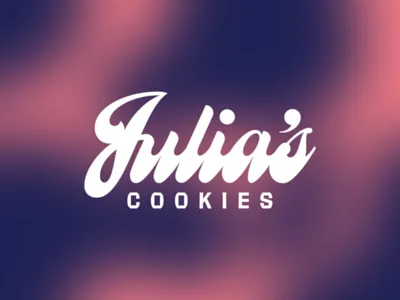 Julia's Cookies • Cookeville, Tn branding cookies design food funky graphic design illustration logo script typography wordmark
