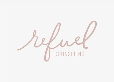 Refuel Counseling | Logo Design brand counseling counseling logo feminine hand lettered hand lettering logo logo design small business