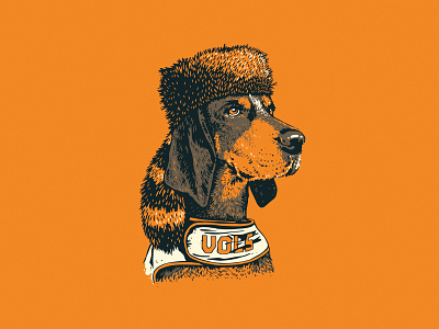 Smokey Illustration coonskin hat dog smokey tennessee