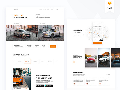 Car Rental Landing Page clean header landing page modern product ui ux web website