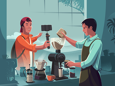 Passion Mirror 07# barista cafe careers coffee hobbies illustration interest interests mirror mirror image passion potential story vlogger