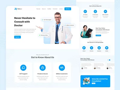 Konsul 🚑 | Health & Medical Consultaion Landing Exploration animation blue consultation design doctor health landing landing page medical online ui web design website