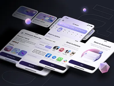 AREA — city guide & UI kit / reserve app application calendar friends invite mobile reserve time ui ux