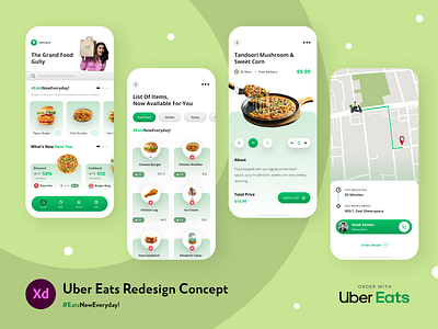 Uber Eats Redesign app branding design designs illustration logo mobile app development company uber eats ui uidesign uiux