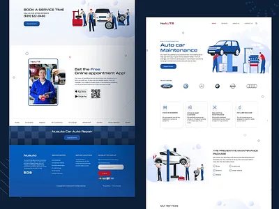 Car Repair Center/ Car Maintenance automotive car character dealership flat icon illustration kit landing page rent repair ui vector web website