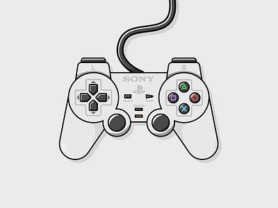 PSone Joystick design digital art games graphic design icon illustration illustrator joystick play station psone retro retro game sony vector