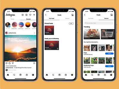 Curated Content on Instagram app design instagram product design social media ui ux