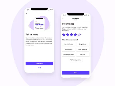 Granular ratings flow digital illustration product design ratings reviews stars turo ui ux visual design