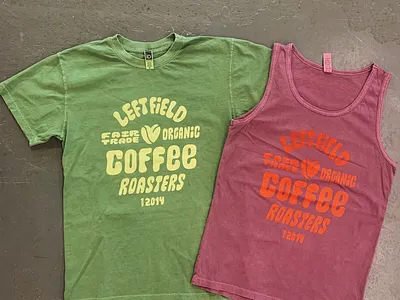 Left Field Coffee tees coffee field left lettering michigan organic roaster tank tshirt