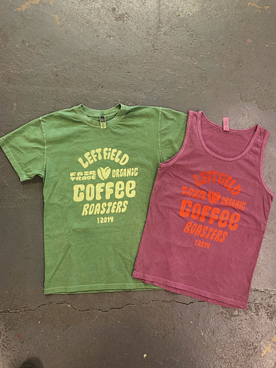 Left Field Coffee tees coffee field left lettering michigan organic roaster tank tshirt